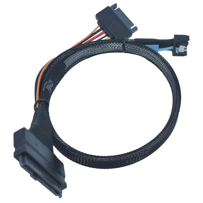 LetLinkSo PCIe 5.0 MCIO x4 to U.2 SFF-8639 Cable for NVMe SSD with 15Pin Power, 3.3ft (100cm) - Image 3